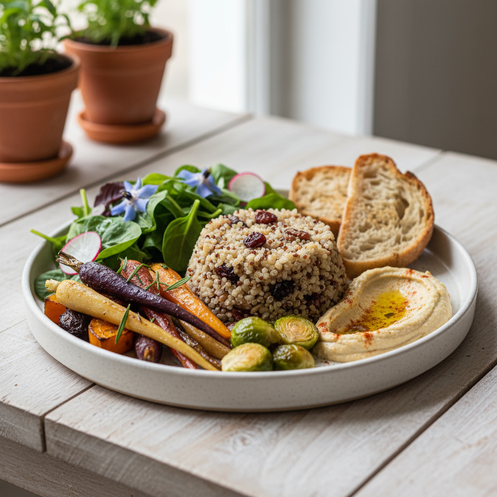 Plato vegetariano de temporada